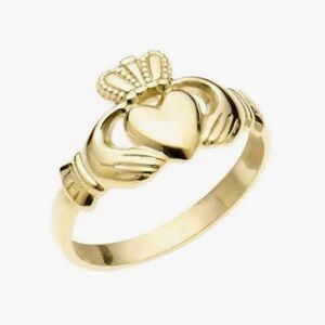 10K Gold Claddagh Ring Stephen Faller Made in Ireland stamped Sz 5.5 Gift Ready